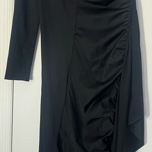 Elegant Black Ruched Dress